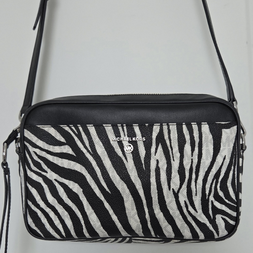 EUC Michael Kors Jet Set Zebra Crossbody